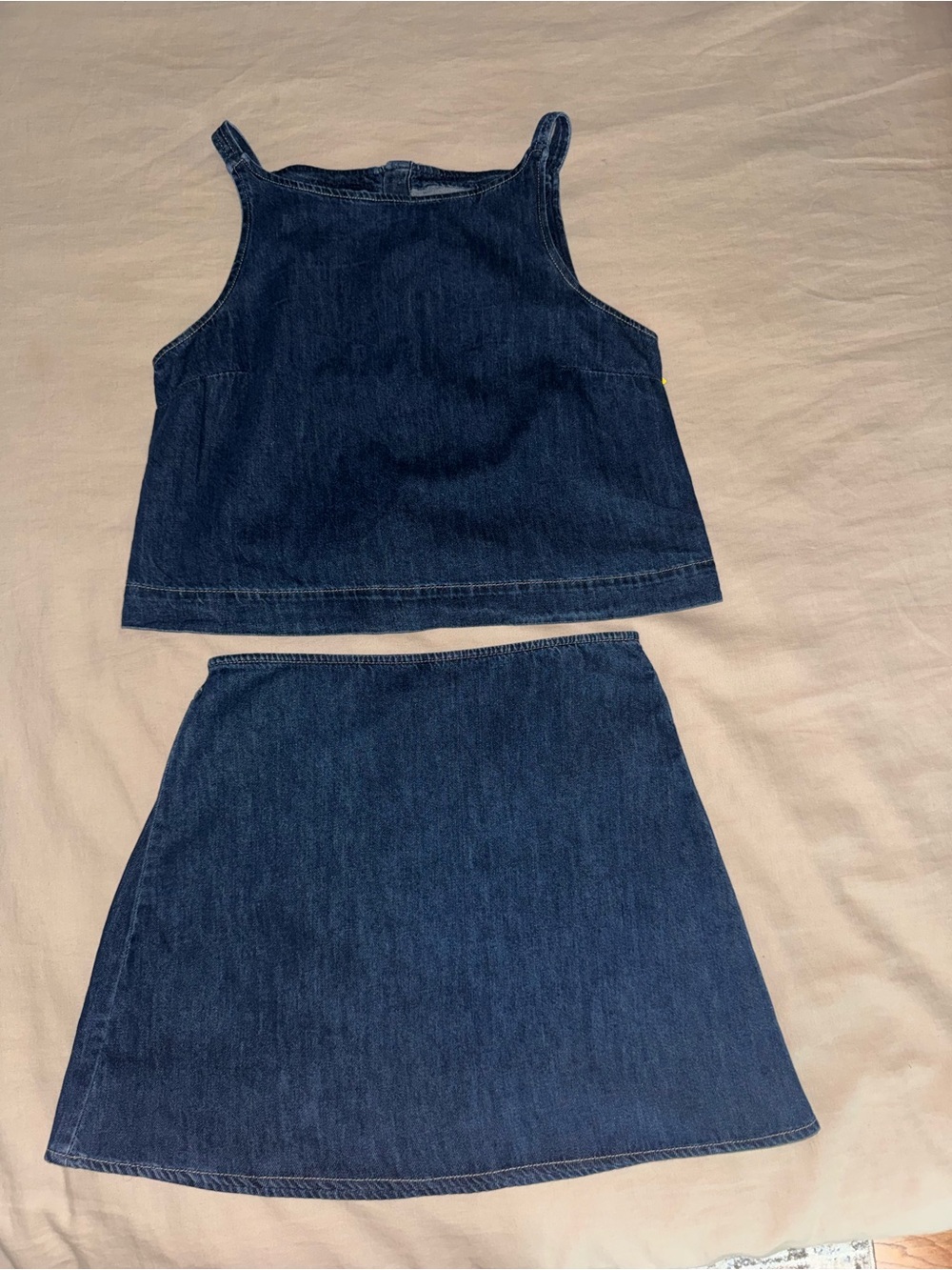 GAP Indigo Denim Mini Skirt and Crop Tank Set